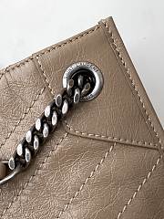 YSL Niki Shopping Bag Wrinkled Oil Wax Cowhide Deep Beige – 33x27x11.5cm - 6