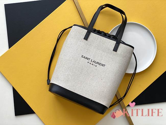 YSL Teddy Bandana Linen Canvas Shopping Bag – 551595 - 25.5x33.0x19.5 cm - 1