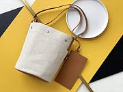 YSL Brown Linen Bucket Shopping Bag – 669299 - 20cmx30cmx28.5 cm - 3