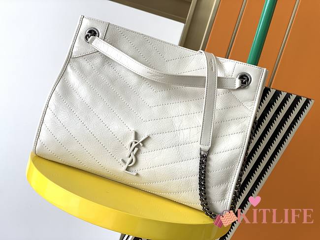 YSL Niki Shopping Bag Cowhide White – 577999 - 33x27x11.5 cm - 1