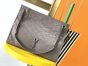 YSL Niki Shopping Bag Cowhide Dove Grey – 577999 - 33x27x11.5 cm - 1