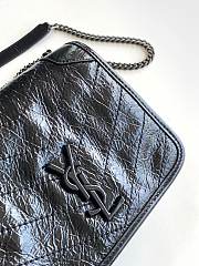 YSL Niki Wallet Chain Bag Wrinkle Leather Black – 583103 – 19x15x6 cm - 6