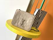 YSL Niki Wallet Chain Bag Wrinkle Leather Beige – 583103 – 19x15x6 cm - 1