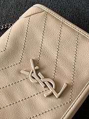 YSL Niki Wallet Chain Bag Wrinkle Leather Beige – 583103 – 19x15x6 cm - 4
