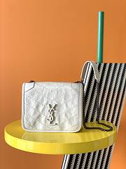 YSL Niki Wallet Chain Bag Wrinkle Leather White – 583103 – 19x15x6 cm - 1