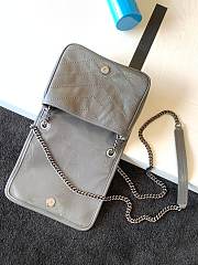 YSL Niki Wallet Chain Bag Wrinkle Leather Elephant Grey– 583103 – 19x15x6 cm - 4