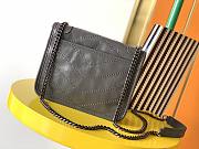YSL Niki Wallet Chain Bag Wrinkle Leather Elephant Grey– 583103 – 19x15x6 cm - 6
