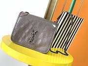 YSL Niki Wallet Chain Bag Wrinkle Leather Dove Grey– 583103 – 19x15x6 cm - 1