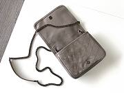 YSL Niki Wallet Chain Bag Wrinkle Leather Dove Grey– 583103 – 19x15x6 cm - 3