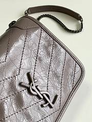 YSL Niki Wallet Chain Bag Wrinkle Leather Dove Grey– 583103 – 19x15x6 cm - 6