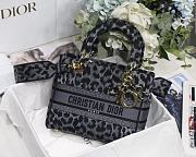 Lady Dior Embroidery Leopard Print Blue - M8002 - 24x20x11 cm - 1