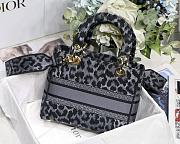 Lady Dior Embroidery Leopard Print Blue - M8002 - 24x20x11 cm - 4