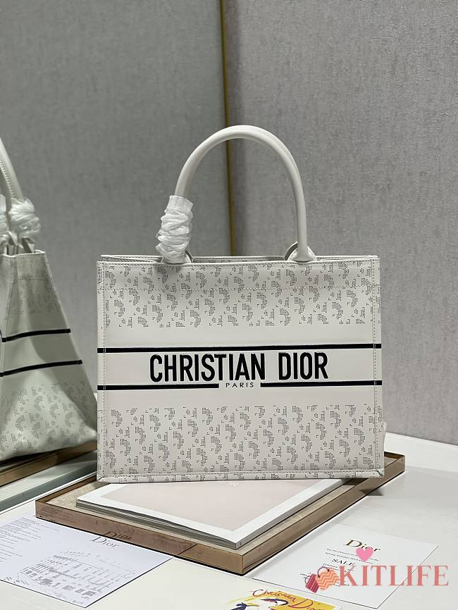 Dior Small Book Tote Shopping White - 1287 - 36×28 cm - 1