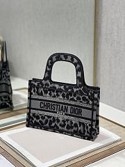 Dior Mini Book Tote Gray Leopard Print - 1288 - 24x17x7 cm - 2
