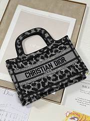 Dior Mini Book Tote Gray Leopard Print - 1288 - 24x17x7 cm - 3