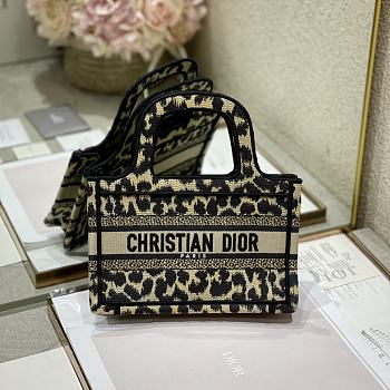 Dior Mini Book Tote Gold Leopard Print - 1288 - 24x17x7 cm