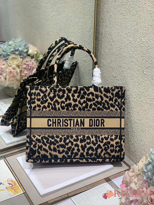 Dior Small Book Tote Gold Leopard Print - 1286 – 36×28 cm - 1