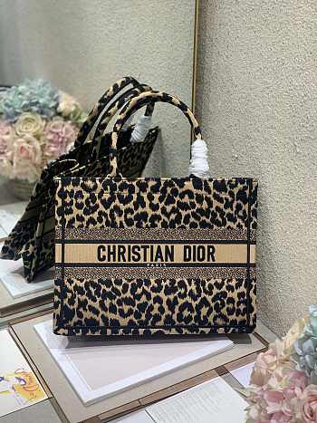 Dior Small Book Tote Gold Leopard Print - 1286 – 36×28 cm