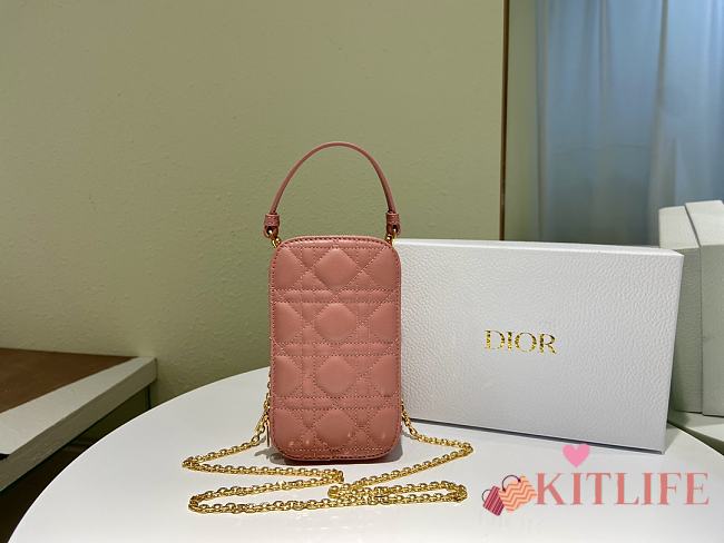 Dior Phone Holder Bag Pink - S0872O - 18 x 10.5 x 2.5 cm - 1