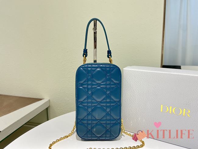 Dior Phone Holder Bag Blue - S0872O - 18 x 10.5 x 2.5 cm - 1