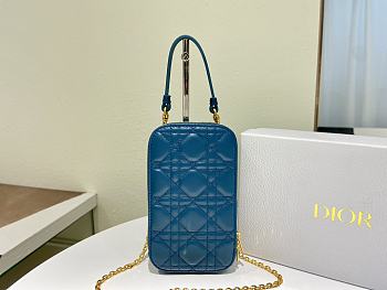 Dior Phone Holder Bag Blue - S0872O - 18 x 10.5 x 2.5 cm