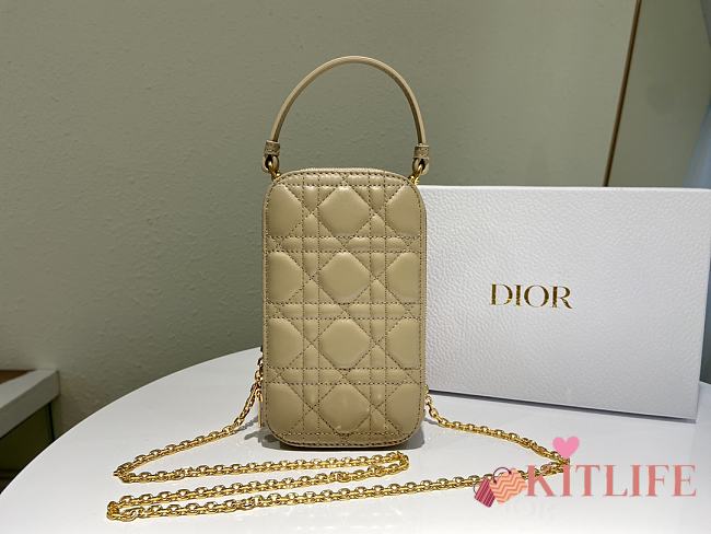 Dior Phone Holder Bag Yellow - S0872O - 18 x 10.5 x 2.5 cm - 1