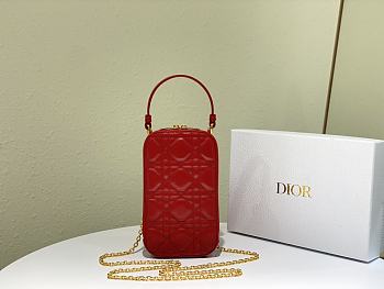 Dior Phone Holder Bag Red - S0872O - 18 x 10.5 x 2.5 cm