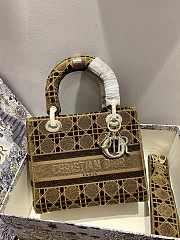 Dior Lady D-Lite five-pattern embroidery Brown - 24 x 20 x 11 cm - 4