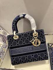 Dior Lady D-Lite five-pattern embroidery Blue - 24 x 20 x 11 cm - 3