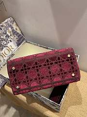 Dior Lady D-Lite five-pattern embroidery Red - 24 x 20 x 11 cm - 2