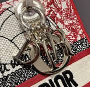 Dior Lady D-Lite Red and White D-Royaume d'Amour Embroidery - M0565O - 24 x 20 x 11 cm - 3