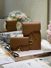 Dior Saddle Multifunctional Phone Bag/Coin Purse Brown  - 5038# - 18.5x12x7.5cm/ 12x7.5cm - 1