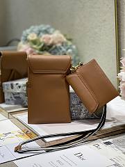 Dior Saddle Multifunctional Phone Bag/Coin Purse Brown  - 5038# - 18.5x12x7.5cm/ 12x7.5cm - 4