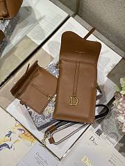 Dior Saddle Multifunctional Phone Bag/Coin Purse Brown  - 5038# - 18.5x12x7.5cm/ 12x7.5cm - 2