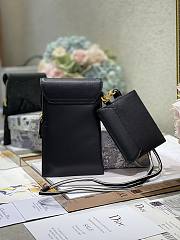 Dior Saddle Multifunctional Phone Bag/Coin Purse Black  - 5038# - 18.5x12x7.5cm/ 12x7.5cm - 5