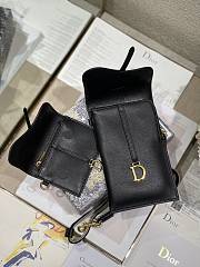 Dior Saddle Multifunctional Phone Bag/Coin Purse Black  - 5038# - 18.5x12x7.5cm/ 12x7.5cm - 2