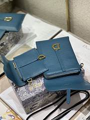 Dior Saddle Multifunctional Phone Bag/Coin Purse Prussian Blue  - 5038# - 18.5x12x7.5cm/ 12x7.5cm - 5