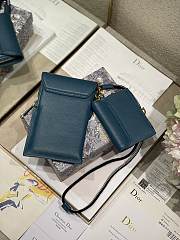 Dior Saddle Multifunctional Phone Bag/Coin Purse Prussian Blue  - 5038# - 18.5x12x7.5cm/ 12x7.5cm - 6