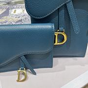 Dior Saddle Multifunctional Phone Bag/Coin Purse Prussian Blue  - 5038# - 18.5x12x7.5cm/ 12x7.5cm - 2