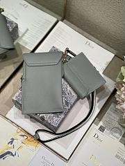 Dior Saddle Multifunctional Phone Bag/Coin Purse Grey - 5038# - 18.5x12x7.5cm/ 12x7.5cm - 5
