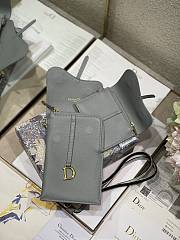 Dior Saddle Multifunctional Phone Bag/Coin Purse Grey - 5038# - 18.5x12x7.5cm/ 12x7.5cm - 3