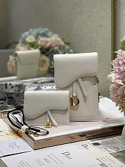 Dior Saddle Multifunctional Phone Bag/Coin Purse White - 5038# - 18.5x12x7.5cm/ 12x7.5cm - 1