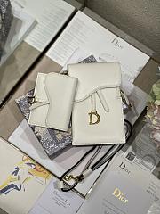 Dior Saddle Multifunctional Phone Bag/Coin Purse White - 5038# - 18.5x12x7.5cm/ 12x7.5cm - 5