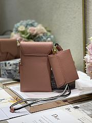 Dior Saddle Multifunctional Phone Bag/Coin Purse Pink - 5038# - 18.5x12x7.5cm/ 12x7.5cm - 5