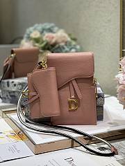 Dior Saddle Multifunctional Phone Bag/Coin Purse Pink - 5038# - 18.5x12x7.5cm/ 12x7.5cm - 4