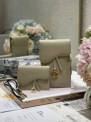 Dior Saddle Multifunctional Phone Bag/Coin Purse Beige - 5038# - 18.5x12x7.5cm/ 12x7.5cm - 1