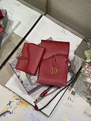 Dior Saddle Multifunctional Phone Bag/Coin Purse Red - 5038# - 18.5x12x7.5cm/ 12x7.5cm - 4