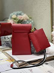 Dior Saddle Multifunctional Phone Bag/Coin Purse Red - 5038# - 18.5x12x7.5cm/ 12x7.5cm - 5