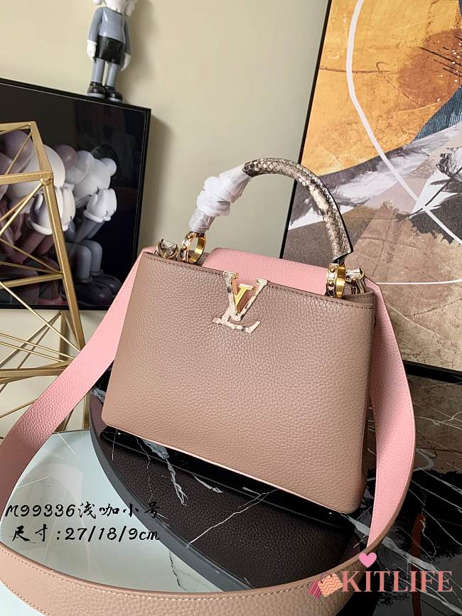 Louis Vuitton Capucines Nile Taurillon leather Grey/Pink - M99336 - 27.0x 18.0 x 9.0 cm - 1