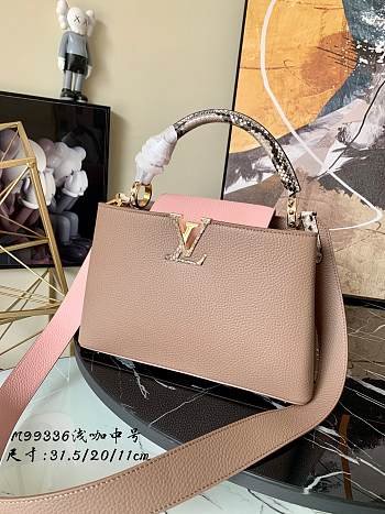 Louis Vuitton Capucines Nile Taurillon leather Grey/Pink - M99336 - 31.5 x 20.0 x 11.0 cm